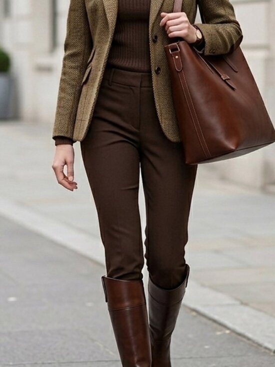 Luisa Spagnoli Pants - Luisa Spagnoli ONDINA dark-brown ankle grazer pants